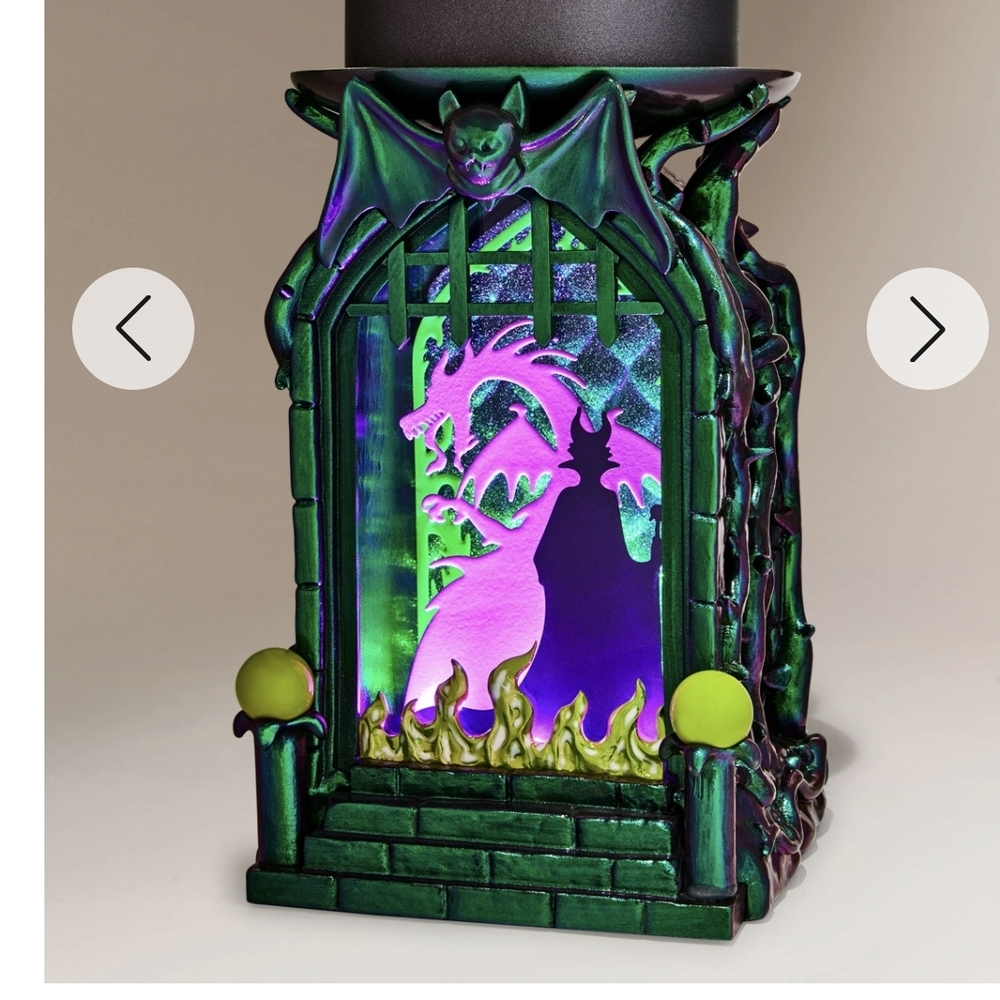 Maleficent Shadow Box Candle Holder- Green and Purple